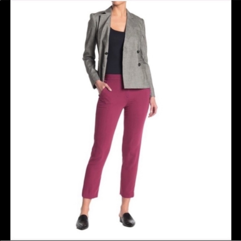 Theory Thaniel Drapey Crepe Pants in Spring Berry Size 8